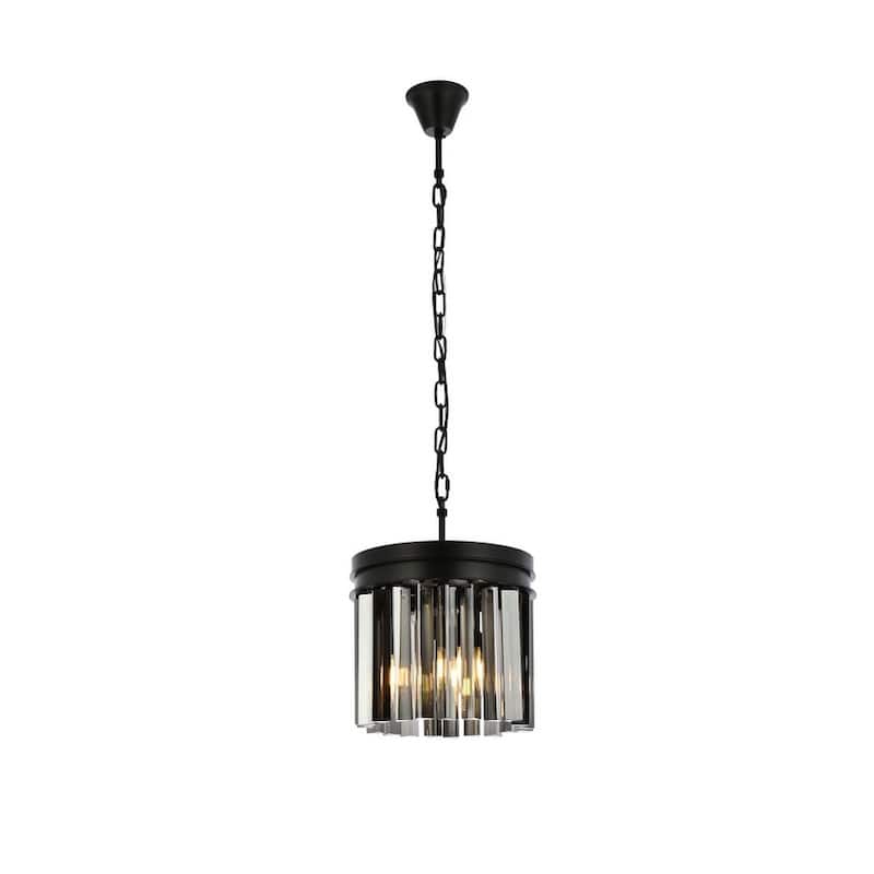 Elegant Lighting 1208D12-SS/RC Sydney 3 Light 12" Wide Crystal Pendant