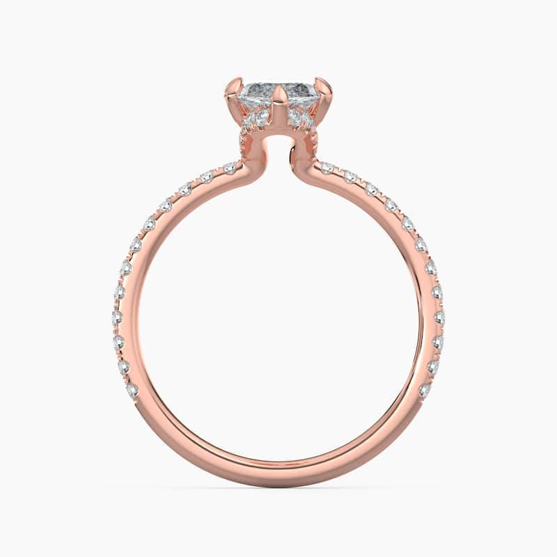 Auriya 14k Gold Marquise Lab Grown Unique Loop Diamond Halo Engagement Ring 1.00 to 5.00 ct. tw. (F-G, VS)