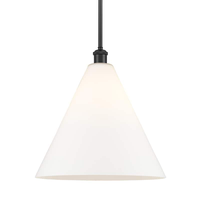 Innovations Lighting 516-1S-17-16 Berkshire Pendant Berkshire 16" Wide - Matte Black / Matte White