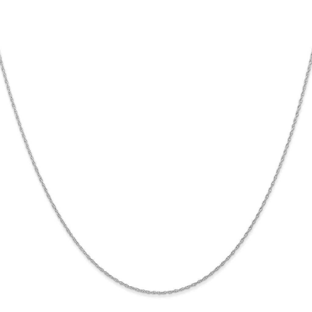 Curata 10k White Gold .6 mm Carded Cable Rope Chain Necklace (Spring Ring)