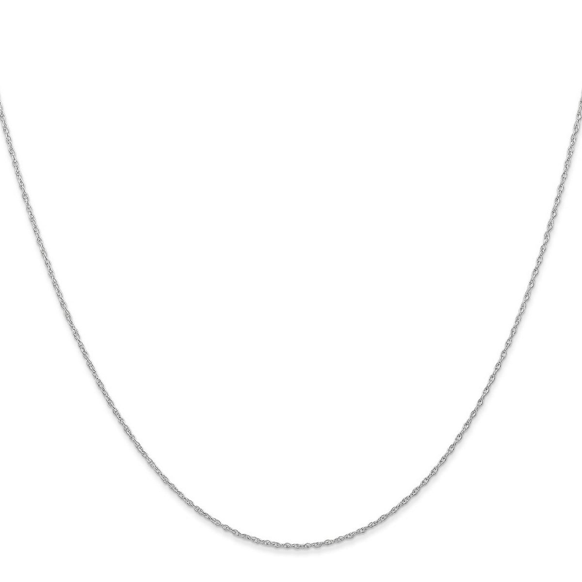 Curata 10k White Gold .6 mm Carded Cable Rope Chain Necklace
