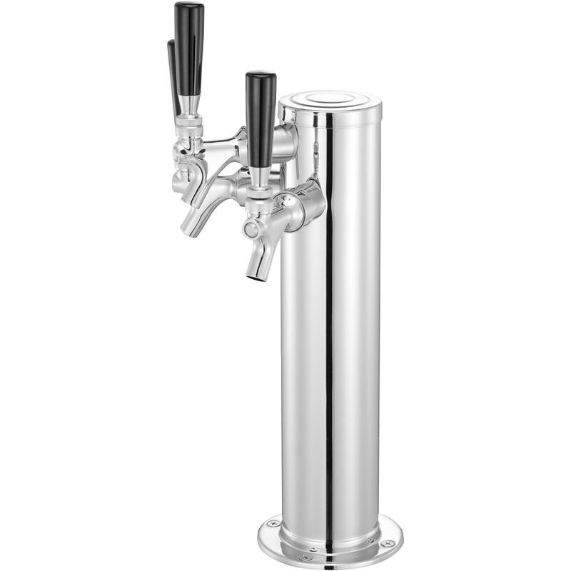 Draft Beer Tower Dispenser, Stainless Steel Keg Beer Tower, Kegerator Tower Kit with Pre-Assembled Tubing