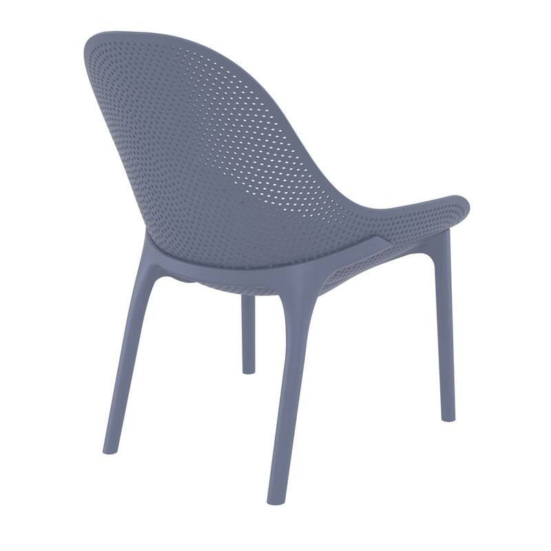 32.75" Dark Gray Solid Patio Lounge Chair