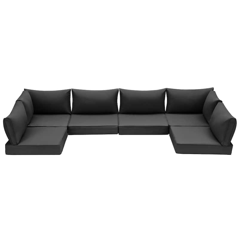 Outdoor Replacement Cushions for Patio Furniture, Waterproof & Non-Slip 4" Sofa Cushions, 6-Seat Conversation Sets, UV-Resistant