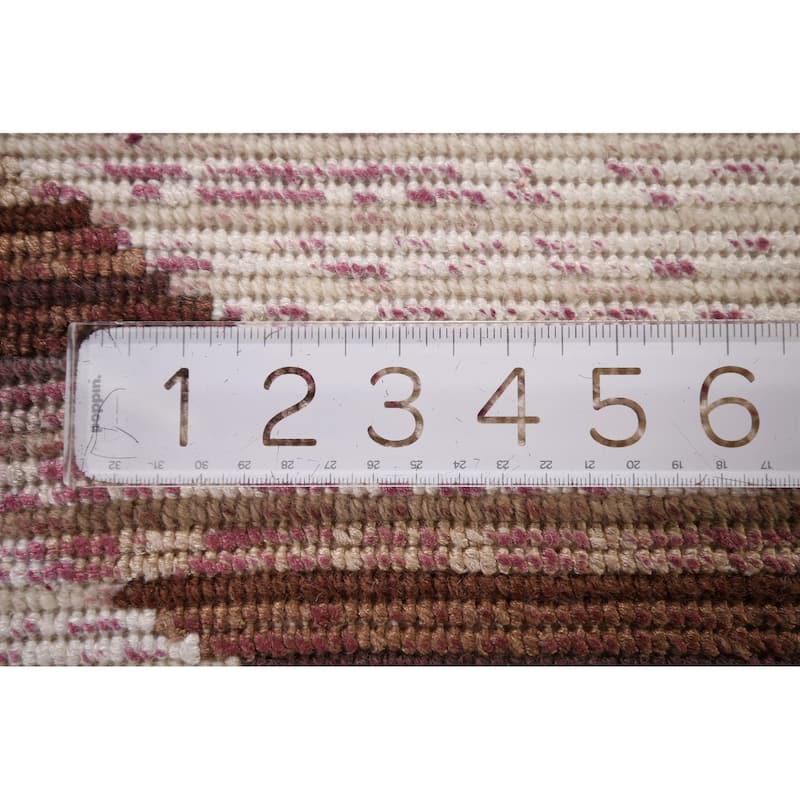 Abstract Indian Modern Accent Rug Handmade Wool Carpet - 2'8" x 4'9"