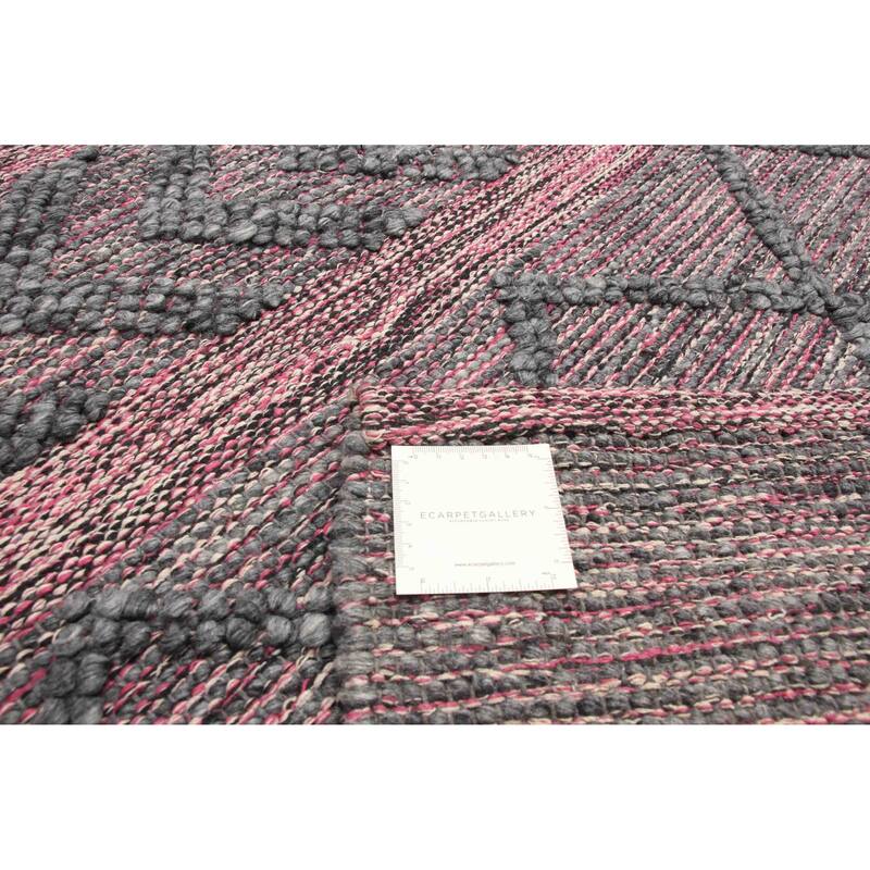 ECARPETGALLERY Braid weave Sienna Dark Grey Wool Rug - 4'11 x 8'4