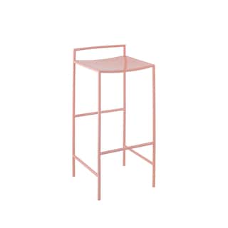 Bali 30" Coastal Contemporary Iron Saddle-Seat Low-Back Bar Stool with Foot Rest, by JONATHAN Y - 33"
