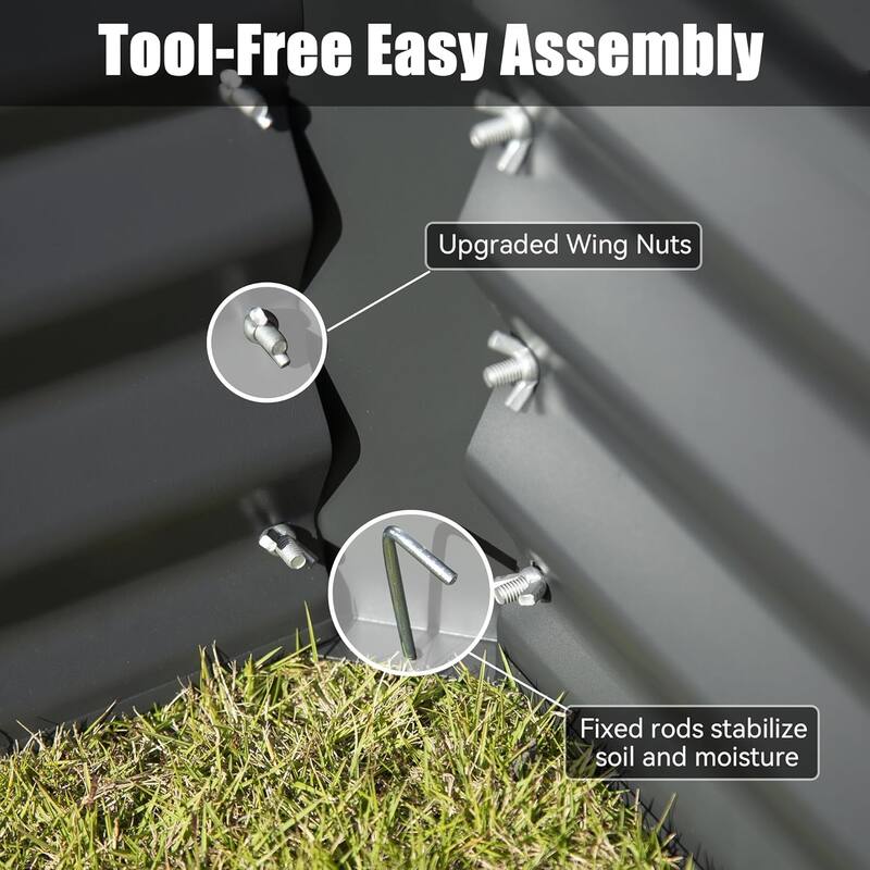 Heavy-Duty Outdoor Garden Planter Box for Vegetables with Safety Edge