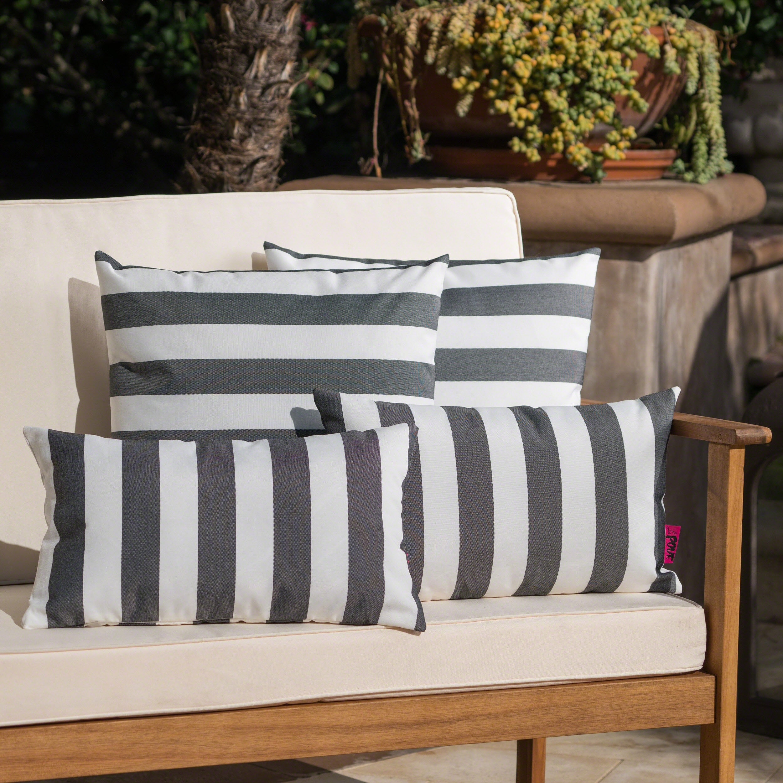 Coronado Outdoor Striped Pillow (Set of 4) by Christopher Knight