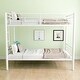 preview thumbnail 4 of 26, Metal Twin Bunk Bed with High Guardrail and Ladder, White