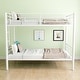 preview thumbnail 1 of 13, White Twin over Twin Size Metal Bunk Bed with Ladder and high Guardrail, Able to Split, Metal Bunk Bed, Storage Space White
