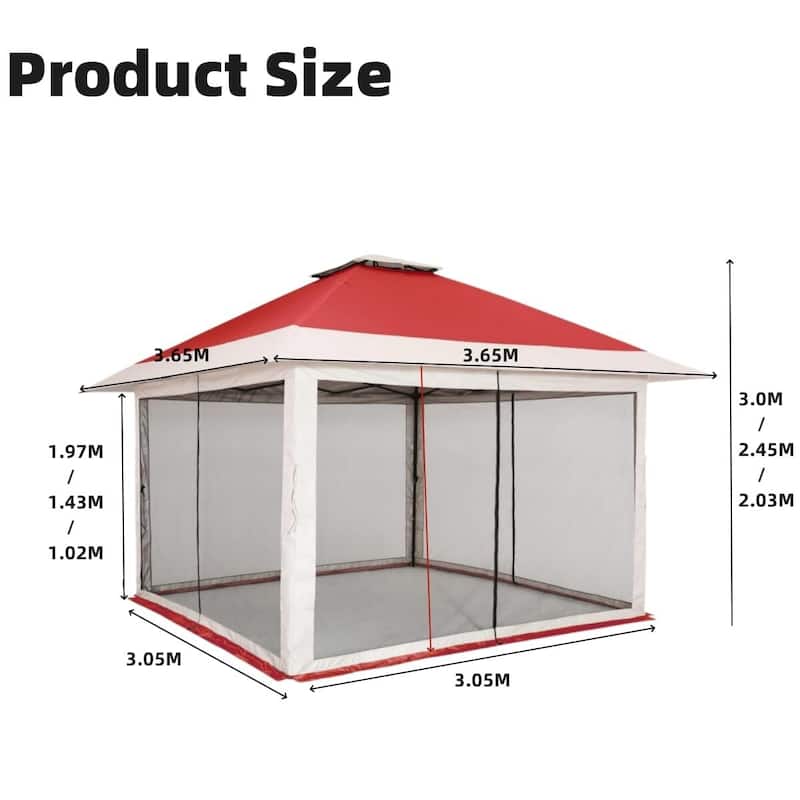 12x12 Pop Up Gazebo Outdoor Canopy Shelter