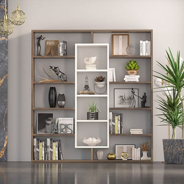 Maple Bookcase 53.4" x 49.2" - 53.4" x 49.2" - BROWN/WHITE