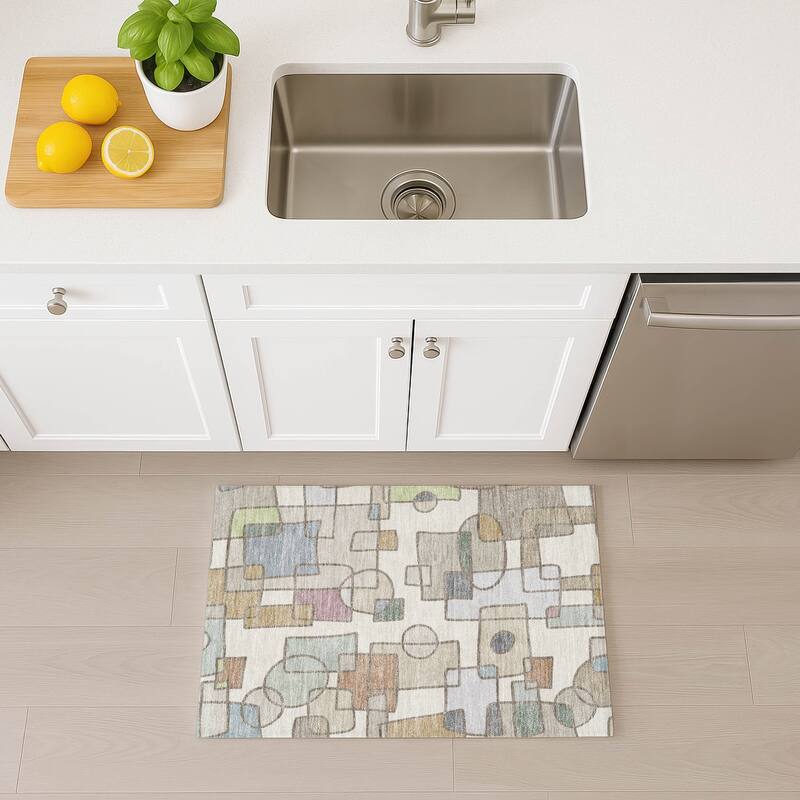 Machine Washable Indoor/ Outdoor Contemporary Prenner Chantille Rug