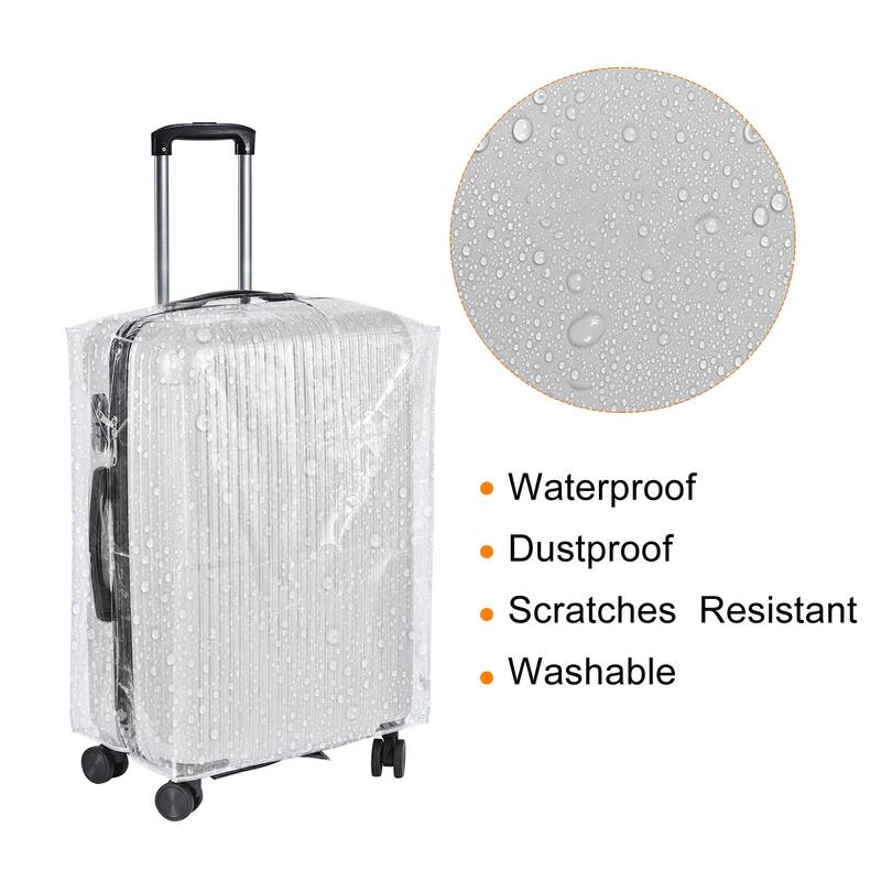 2 Pack Universal Luggage Protector 20 Inch PVC Portable Dust Cover, Transparent