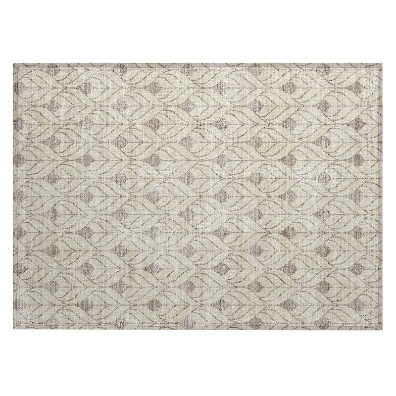 Machine Washable Indoor/ Outdoor Chantille Geo Teardrop Rug