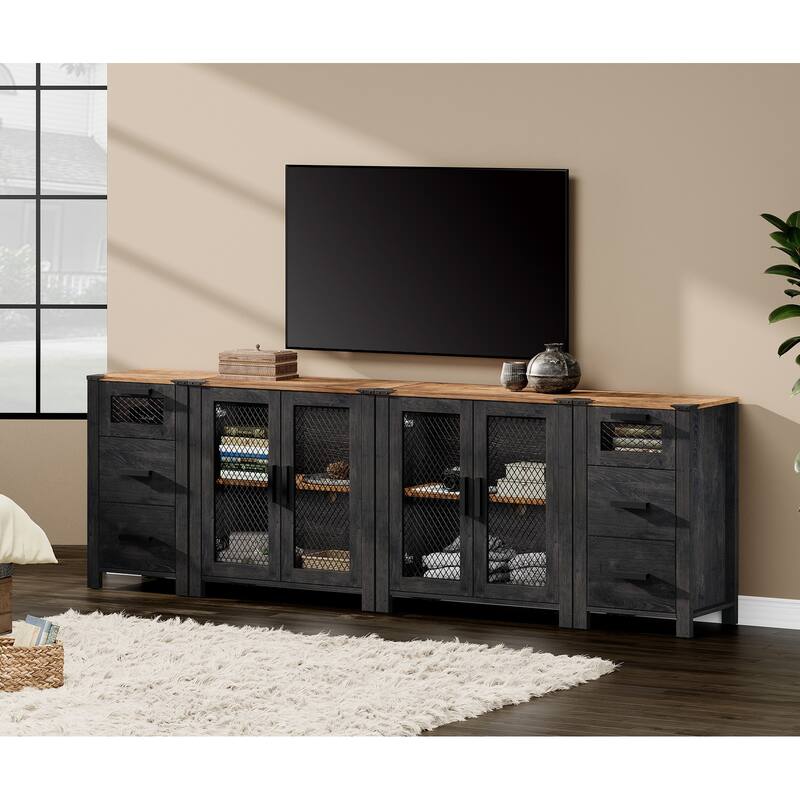 WAMPAT TV Stand set for ups to 100 inch TV,Drawers Storage Cabinets - 1 Pack
