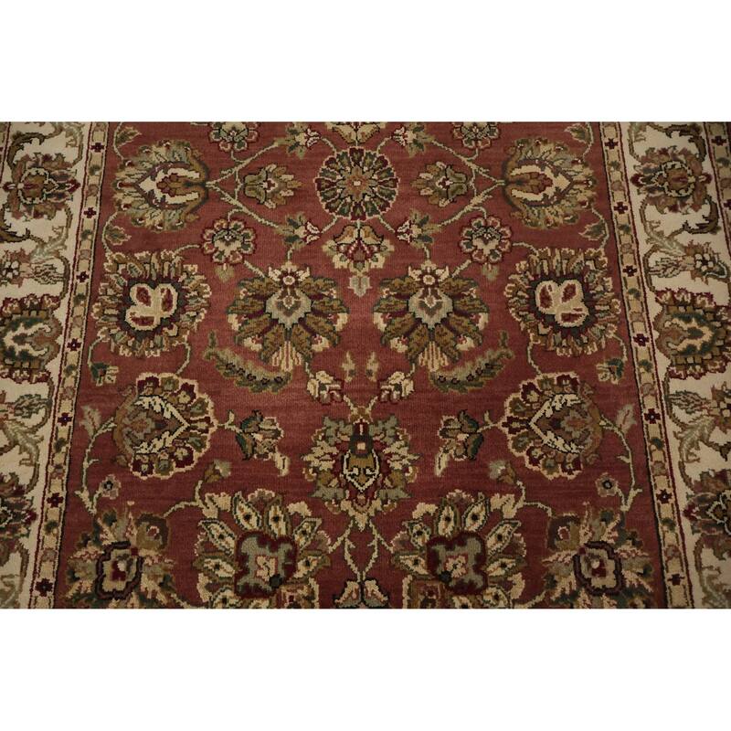 Hand Knotted Oriental 100% Wool Carpet Traditional All-Over Pink Agra Area Rug - 6' 1'' X 4' 1''