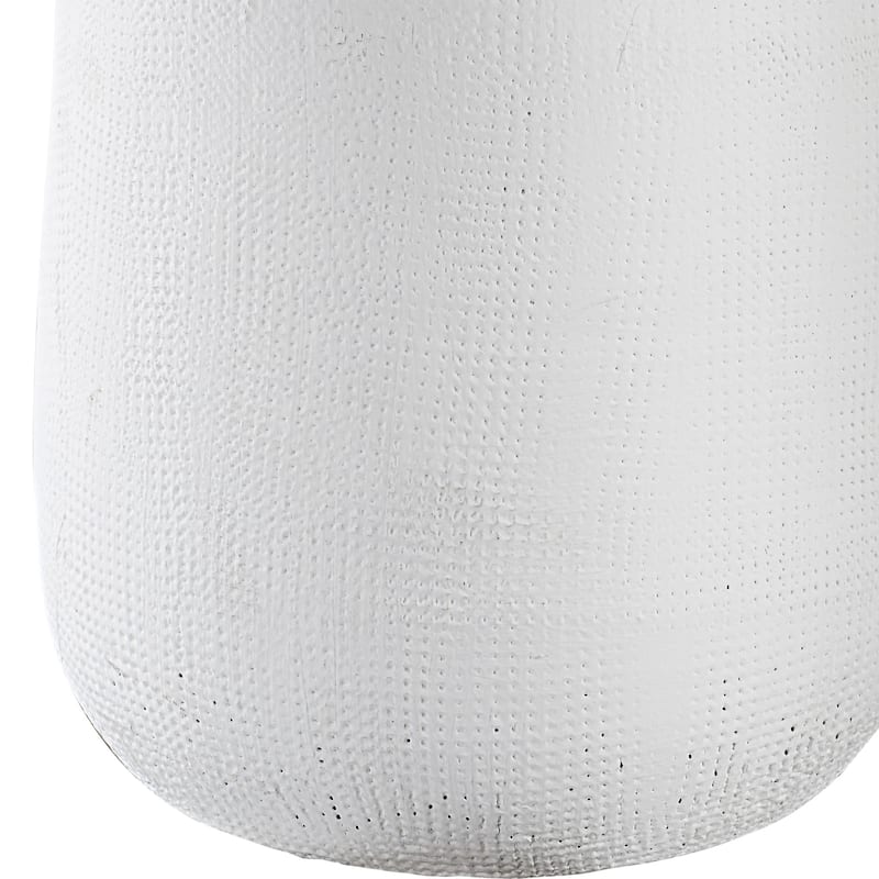 Rounded Base Ceramic Table Lamp with Drum Shade - 25.5" - Matte White