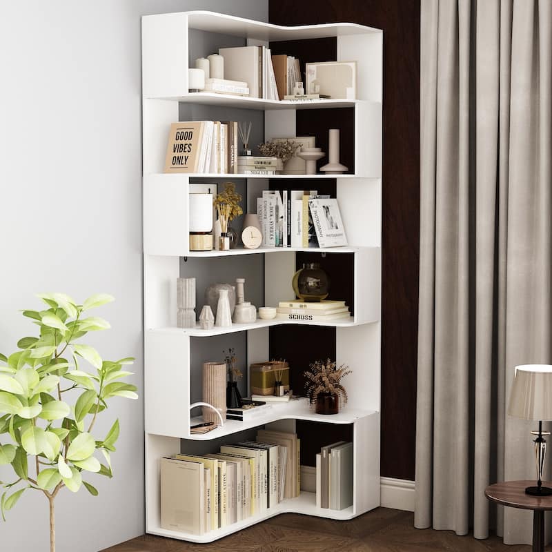 Buffet Display Cabinet Bookshelf Bookcase 81.9 Inches Tall Bookshelf
