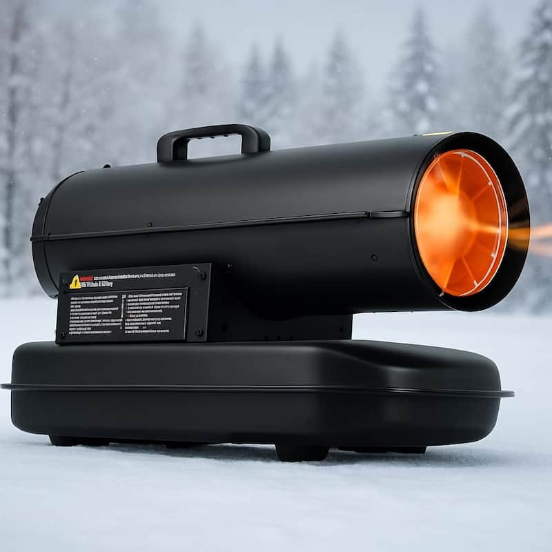 70000 BTUs Forced Air Kerosene Diesel Heater, with Thermostat - Black