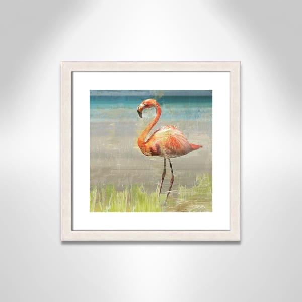 slide 2 of 7, Flamingo Fancy II - 17.5'' x 17.5'' 17.5 x 17.5 - White