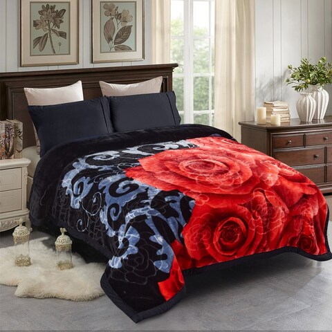 Ultra Soft Velvet Raschel Blanket Plush Bed Blanket 8-9 LBS