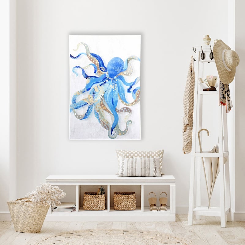 Propac Images Blue Octopus Textured Wall Art