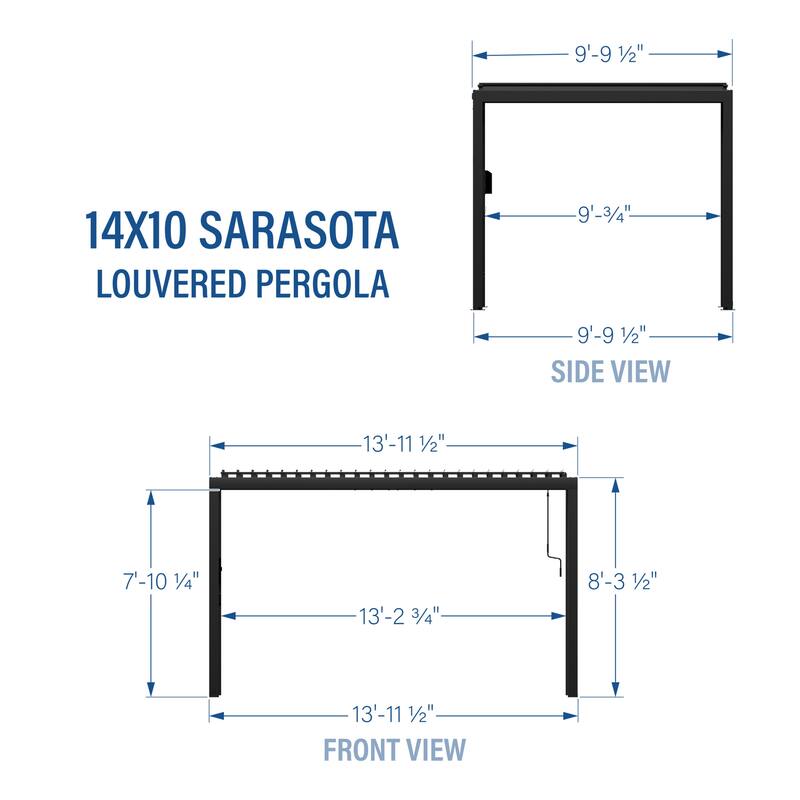 Backyard Discovery Sarasota 14'x10' Galvanized Steel Louvered Pergola