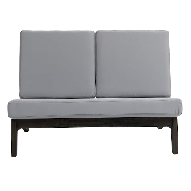 Sectional Wood Furniture 2 Seat Armless Patio Sofa