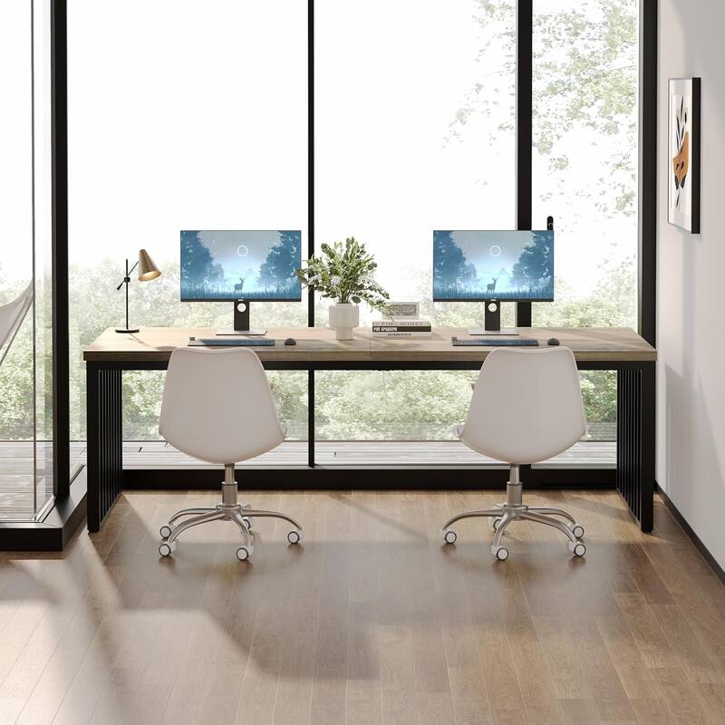 78.74" Extra Long Computer Desk, Double 2-Person Desk, Workstation Writing Study Table for Home Office