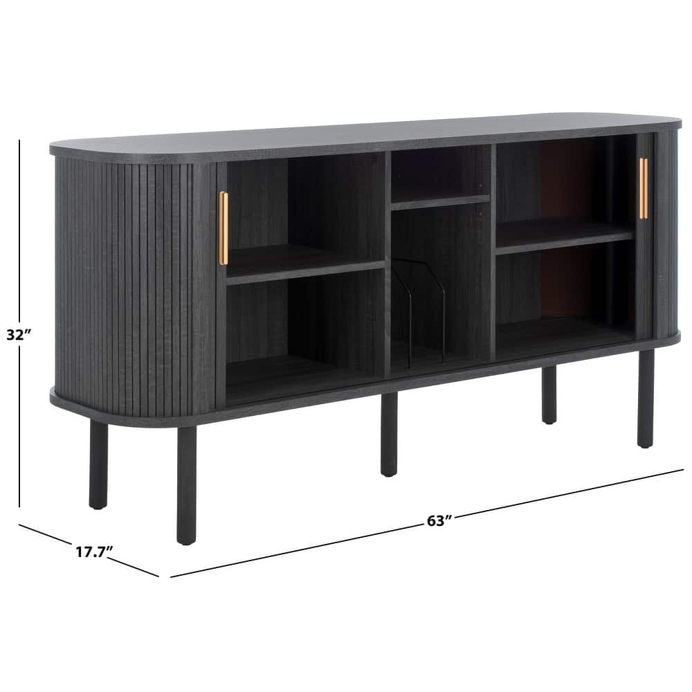 SAFAVIEH Home Tealla 2 Tambour Door Sideboard/Media Stand. - 63Wx18Dx32H
