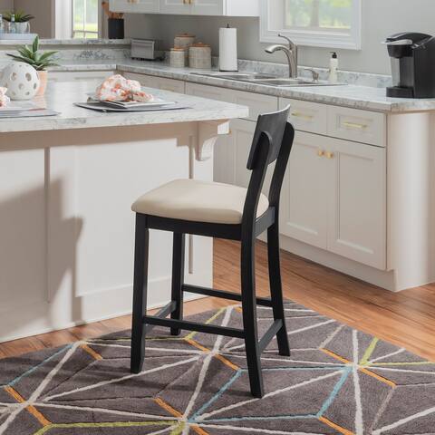 Jepson Dark Charcoal Solid Wood Counter Stool