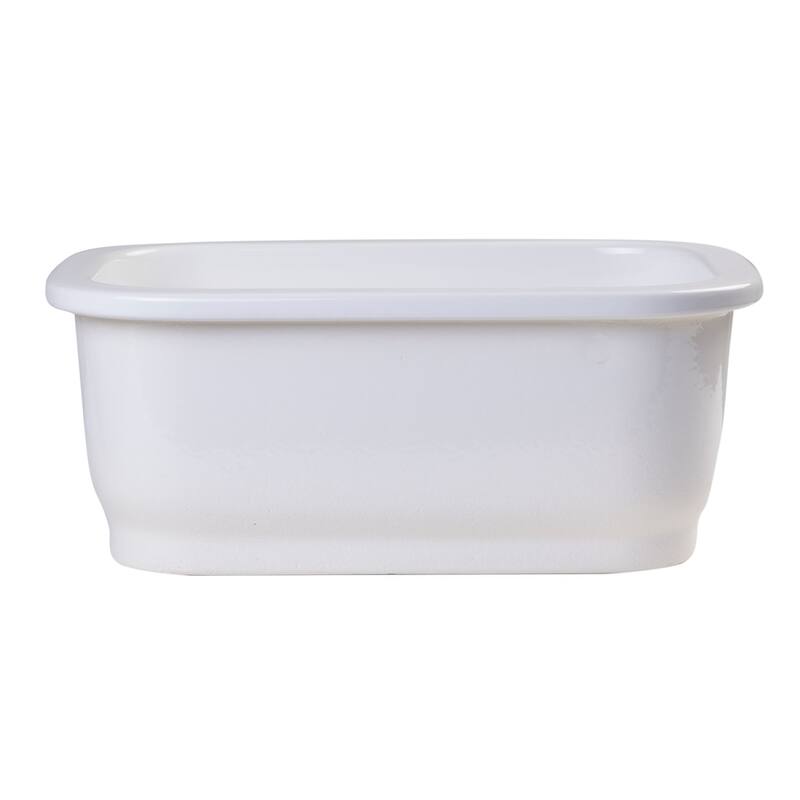 Alfi Fireclay Small Rectangle Undermount or Drop-in Prep/Bar Sink - White
