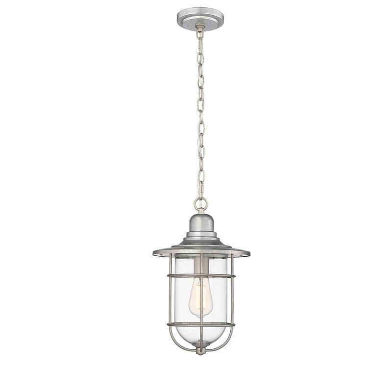Millennium Lighting Bolling 1 Light Outdoor Pendant Fixture with Clear Glass Shades - Galvanized