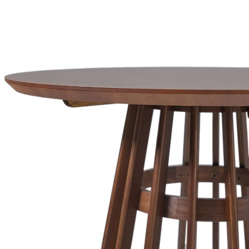 Middlebrook Designs 48 inch Round Slatted Wood Dining Table