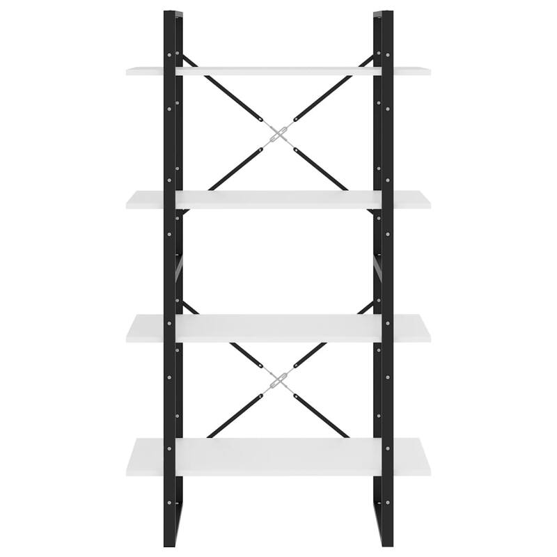 vidaXL 4-Tier Book Cabinet Black 31.5"x11.8"x55.1" Solid Pine Wood