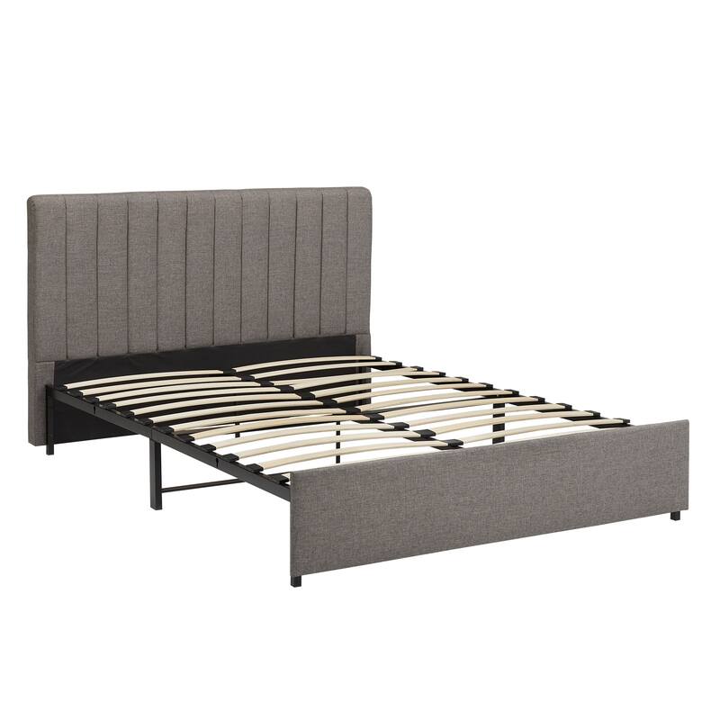 Arlert Grey Linen 4-drawer Storage Platform Bed by iNSPIRE Q Modern