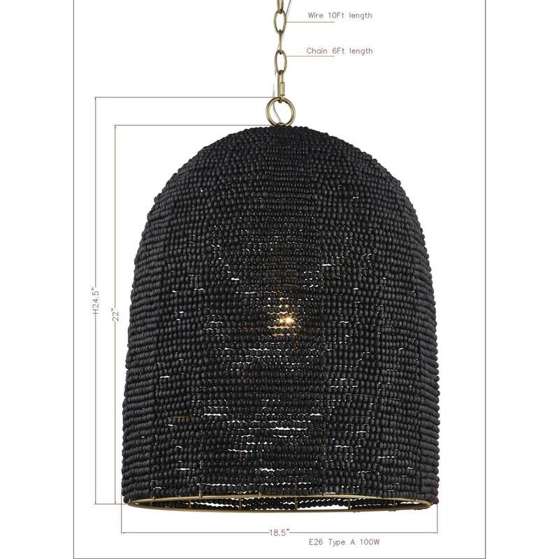 Elma Hanging Pendant Light , Black