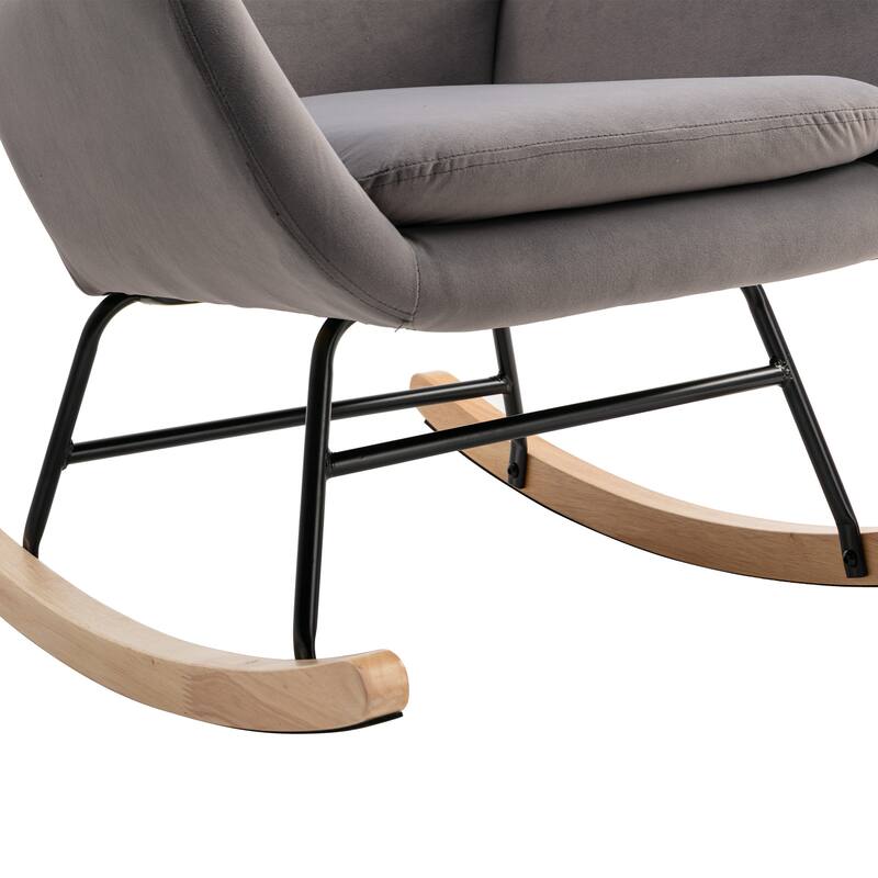Rocking Chair With High Backrest And Armrests