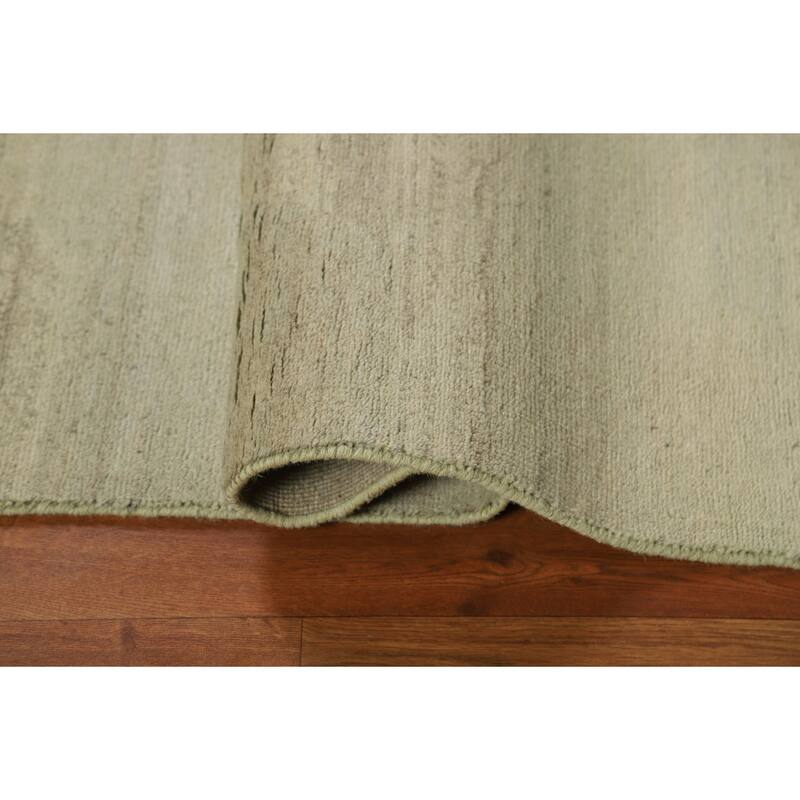 Modern Green Gabbeh Oriental Foyer Rug Handmade Wool Carpet - 2'8"x 4'0"