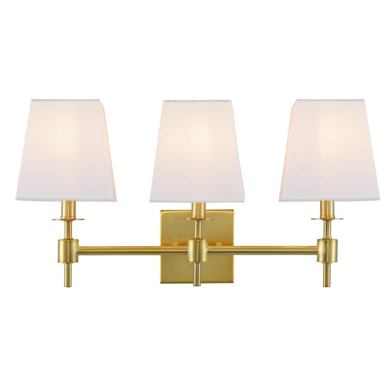 SAFAVIEH Lighting Chiaffreda 21-inch Modern & Contemporary Wall Sconce (3-Bulb) - 7Wx21Dx11H - Brass Gold