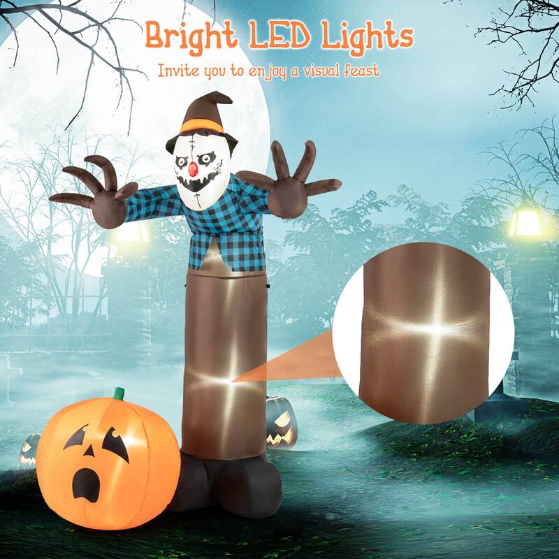 Costway 7 FT Inflatable Haunted Scarecrow Blow up Yard Decoration with - See Details