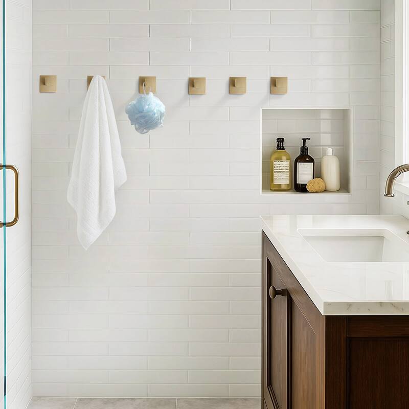 WOWOW J-Hook Wall Mount Robe/Towel Hook 6PCS