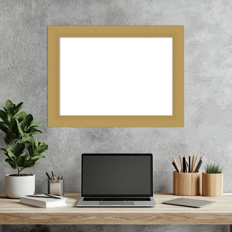Amanti Art Grace Brushed Gold Framed Dry Erase Magnetic Board