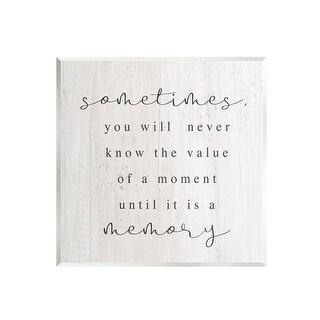 Stupell Value Of A Moment Inspirational Wall Plaque Art By Lil' Rue 