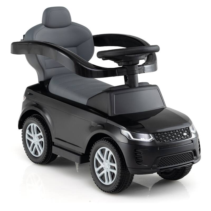 3-in-1 Ride-On Toddler Car with Detachable Guardrail, Retractable Footrest and Safe Design - 33.5" × 16" × 37.5"