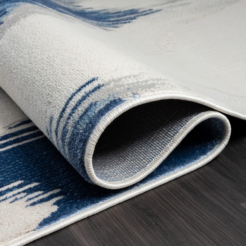 Abani Atlas Collection ATL170A Abstract Mountain Grey Blue Area Rug