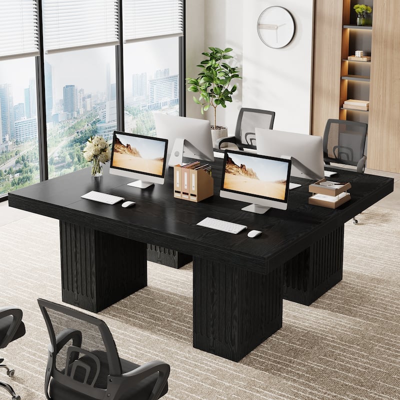63 Inch Black Executive Desk for Home Office, Modern Style