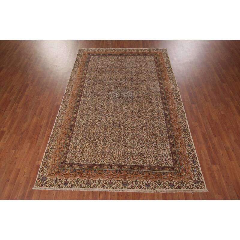 Anatolian Turkish Vintage Rug Hand-Knotted Oriental Wool Carpet - 6'6" X 9'7"